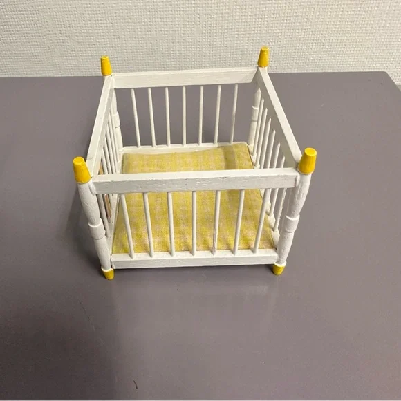 Yellow and White Dollhouse Nursery Furniture Set - Picture 9 of 14